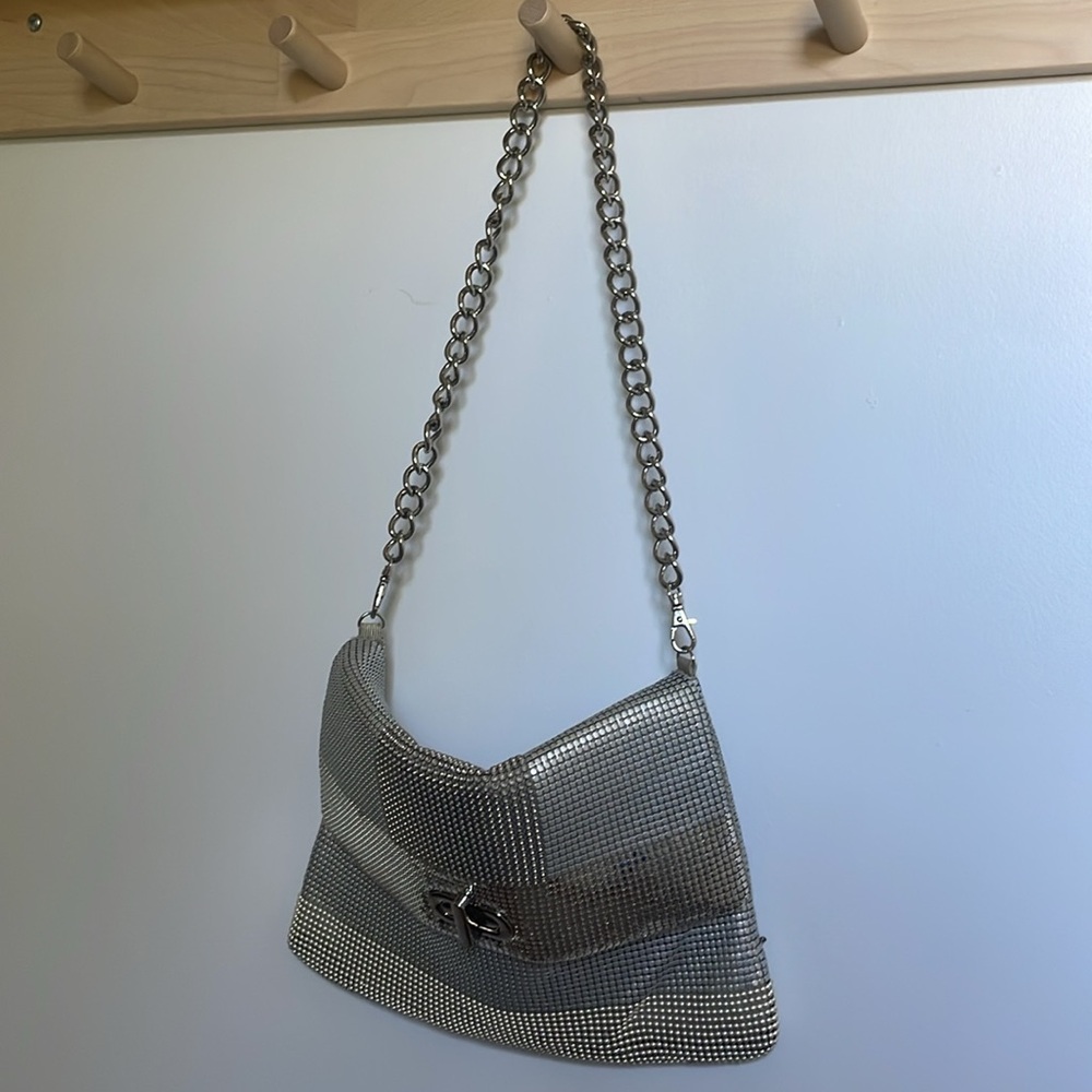 Whiting & Davis Silver Mesh Shoulder Bag